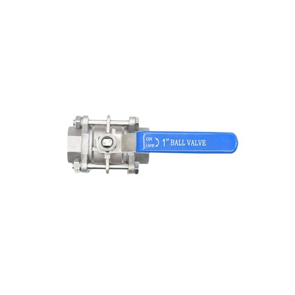 3 Piece 316 Stainless Steel Ball Valve With Handle - Image 2